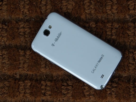 The Galaxy Note 2 features a glossy plastic back.