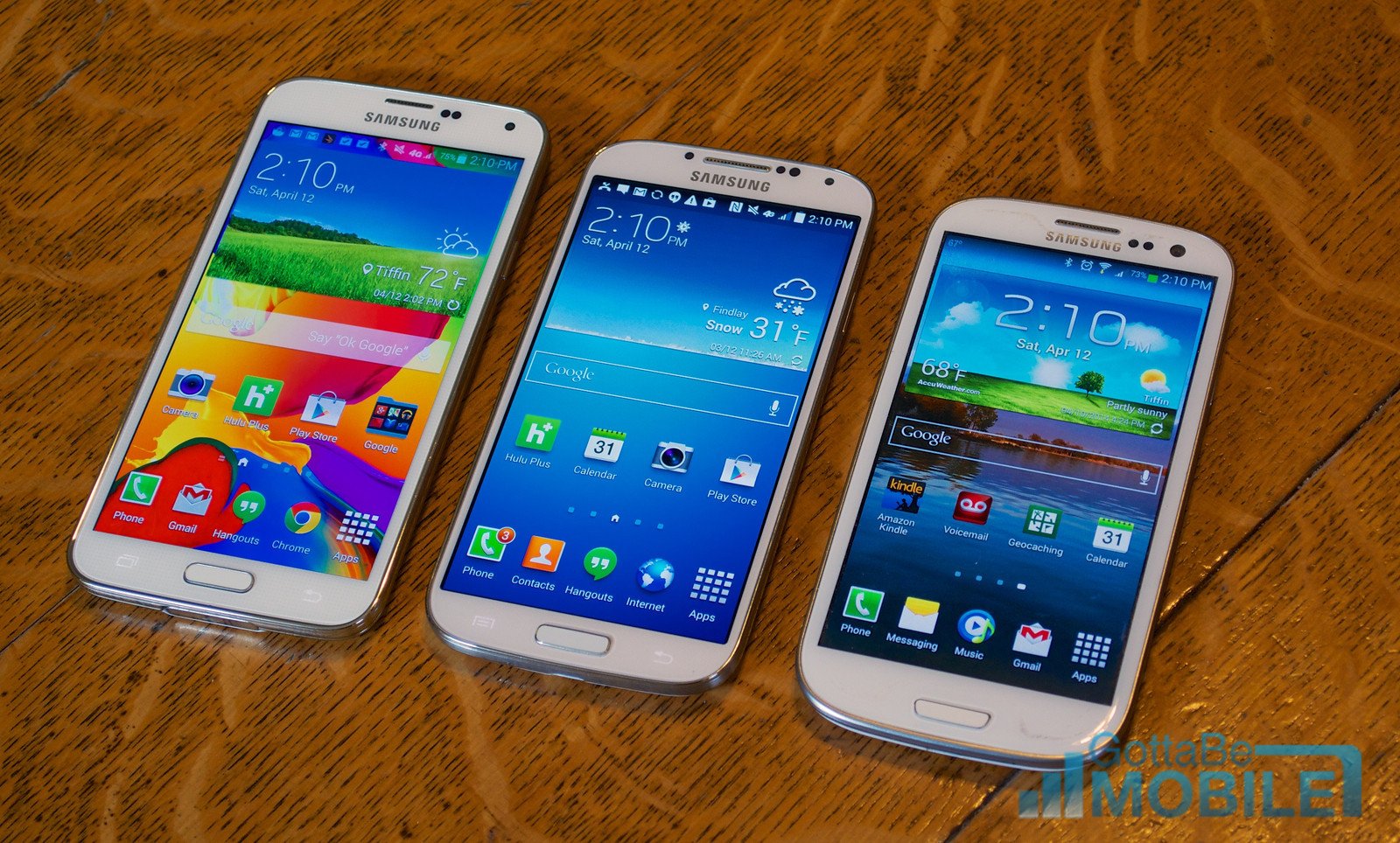 The Galaxy S5 display is brighter and bigger than the Galaxy S3.