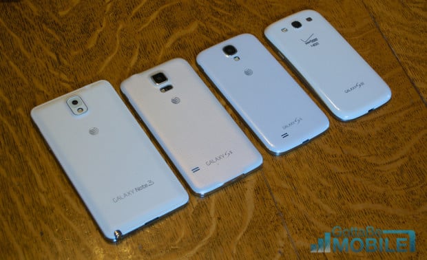 Samsung Galaxy S5 vs Galaxy S4 vs Galaxy S3 -  Size