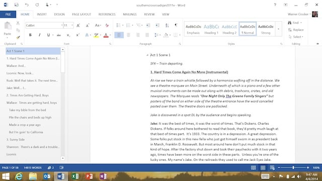 The Ribbon Tab in Word on Surface 2