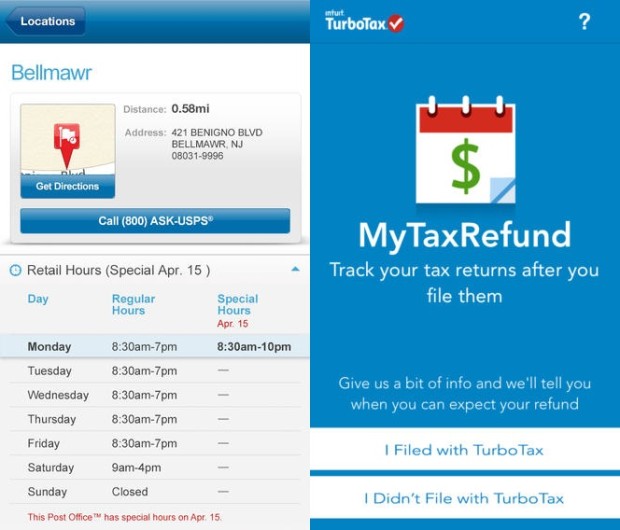 See how late the Post Office is open and track your tax refund.