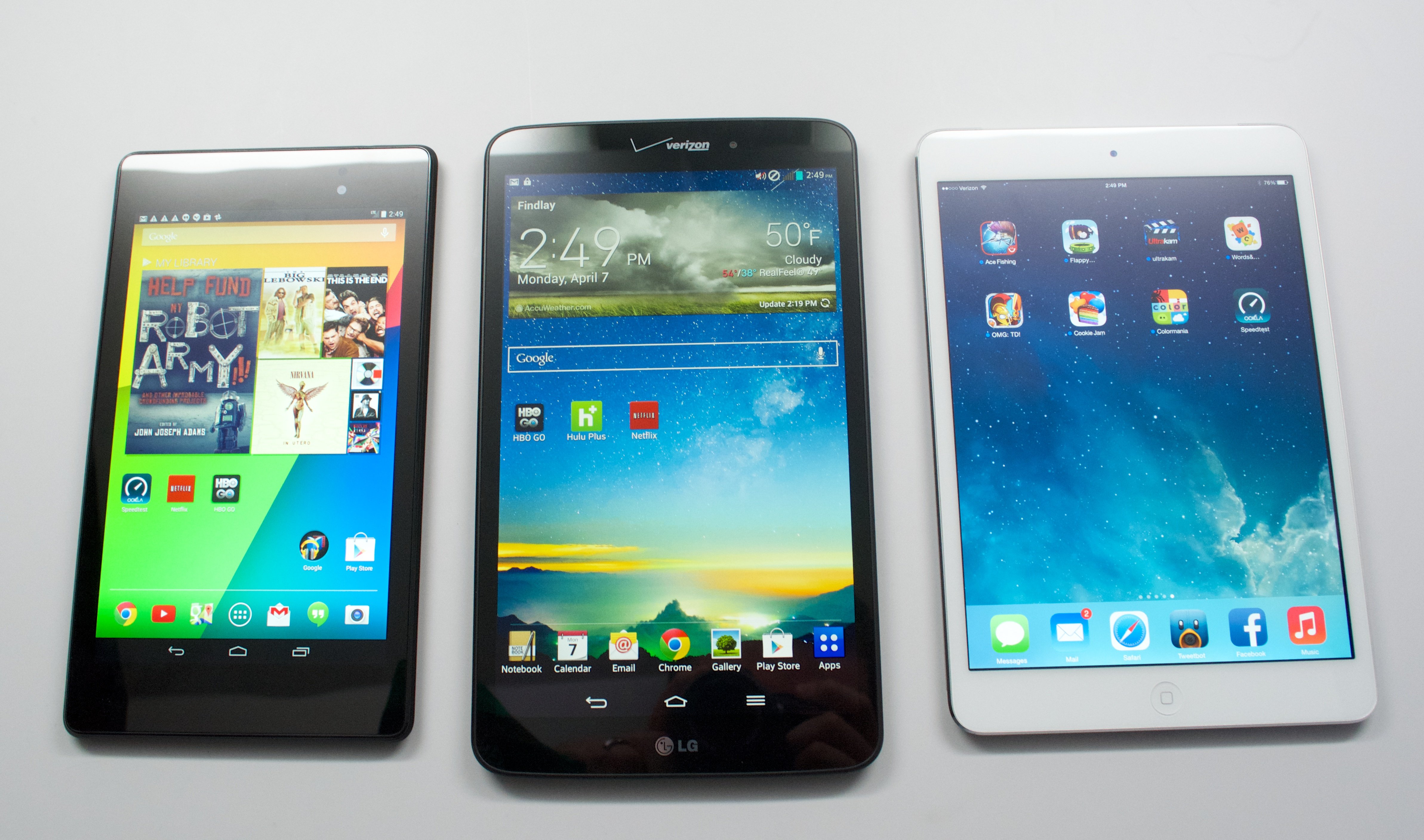 The LG G Pad 8.3 display is good, but not as bright as the competition.