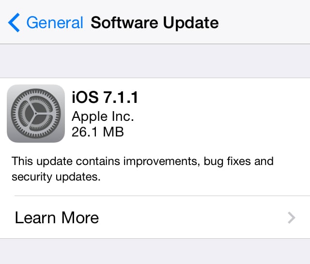 iOS 7.1.1 is out now