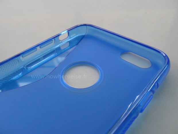 An iPhone 6 case shows a new power button design and a larger size. 