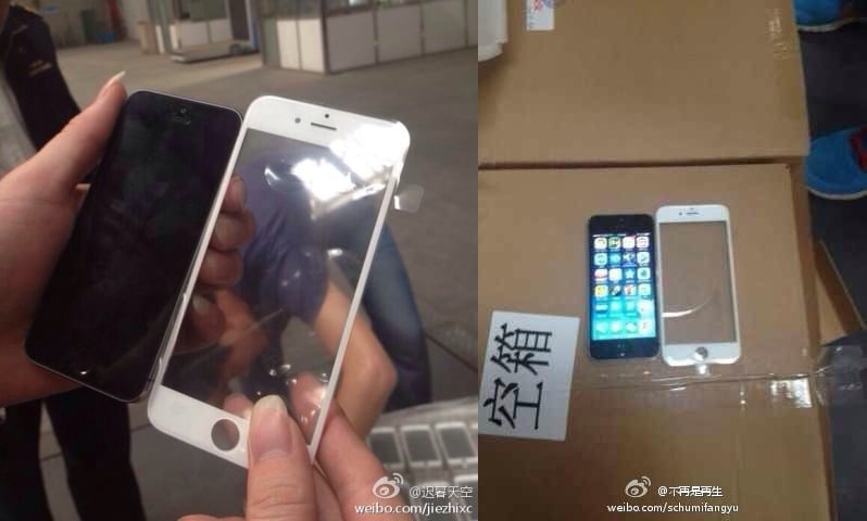 Two iPhone 6 photos allegedly show a new front panel that points to a larger display and a design change.