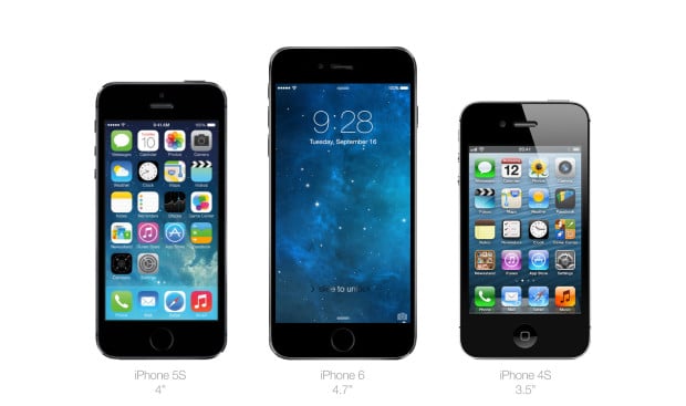 An iPhone 6 with a 4.7-inch display will likely be bigger than the iPhone 5s and iPhone 4s.