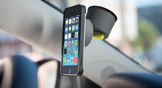 Mount the [+] drive in your car and attach the iPhone to a windshield or dash.