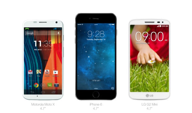 This iPhone 6 concept shows a 4.7-inch iPhone 6 next to a 4.7-inch Moto X, like the one in the video.