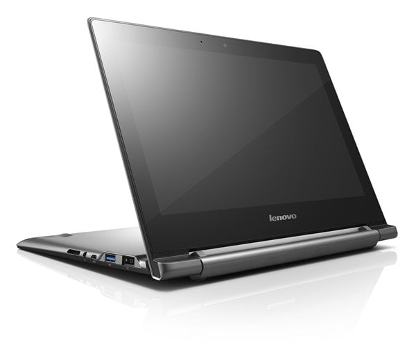 Lenovo is offering the Chromebook N20p with a touch screen and the ability to fold into this kickstand mode for touch screen usage.