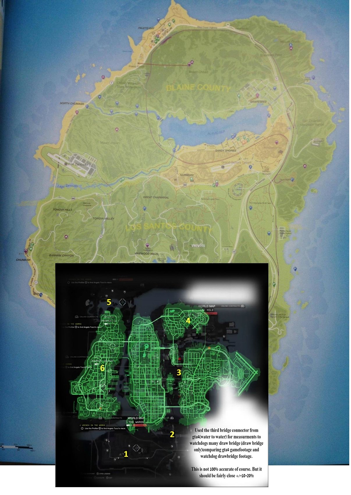 Watch Dogs vs GTA 5 map comparison.