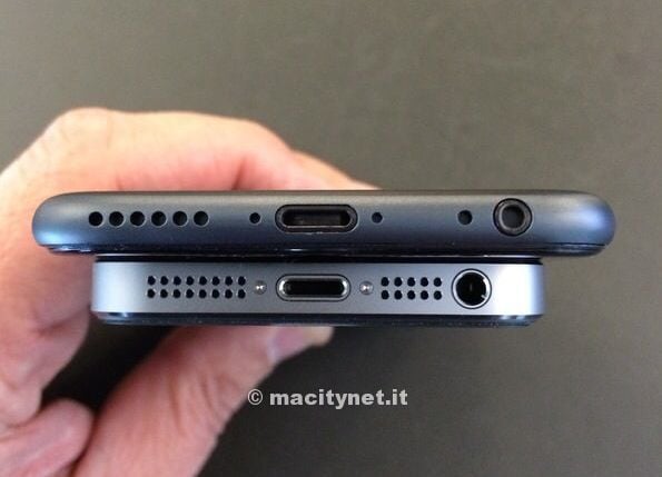 This photo shows a potential new design for the iPhone 6. 