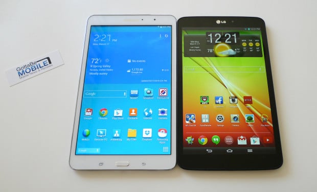 samsung galaxy tab pro 8.4 v lg g pad 8.3