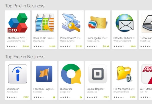 top business apps google play store