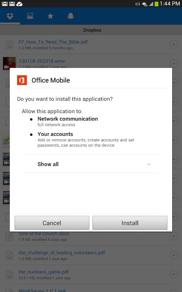 android asks permission to install