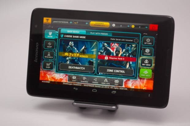 The Lenovo A8 can play games like Shadowgun. 
