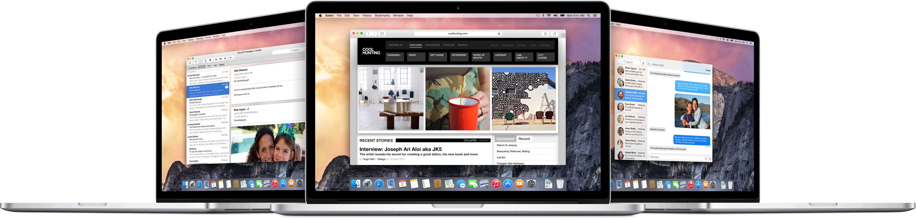 Check out the new look for OS X Yosemite and a collection of new features.