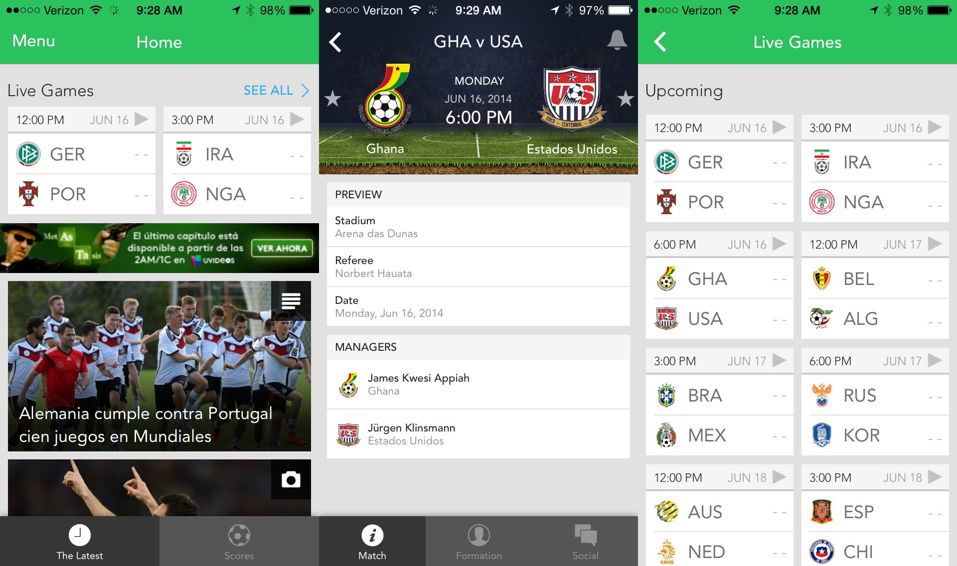 As fans prepare to watch the USA vs Ghana match live, World Cup apps take over the top charts and games trend on Twitter and Facebook.