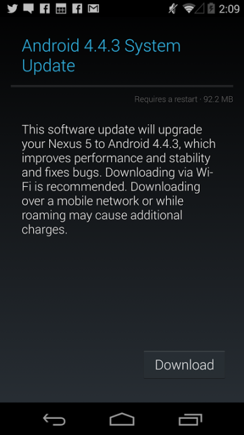 Android 4.4.3 KitKat arrived for Nexus 5 users earlier this month.