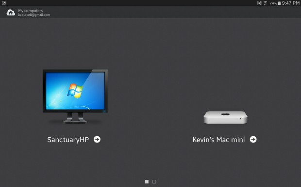 computers in parallels access for android