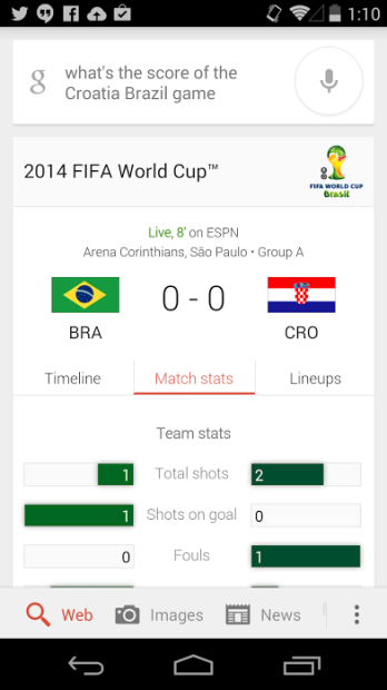 Google Now is also an effective way to keep track of scores, stats and more.