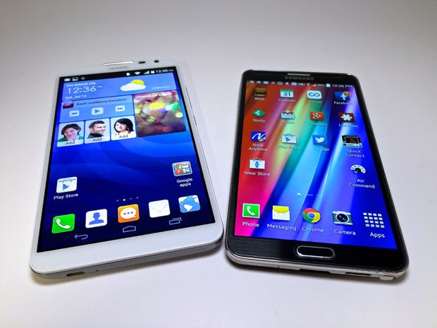 huawei ascend mate2 4g and samsung galaxy note 3