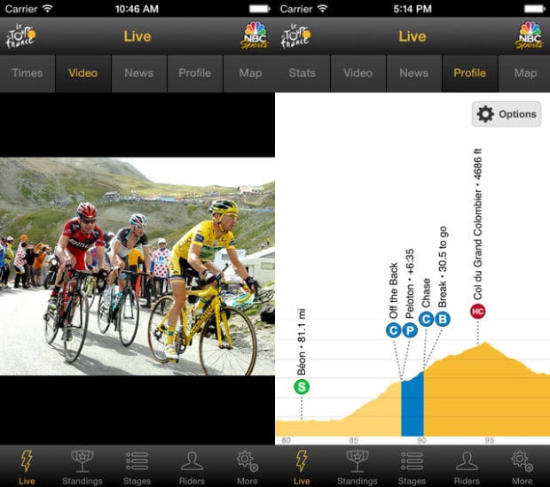 Watch the Tour de France live on iPhone and Android.