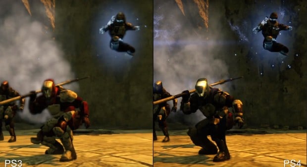 The PS3 vs PS4 comparison shows Destiny is blurry on the older console. 