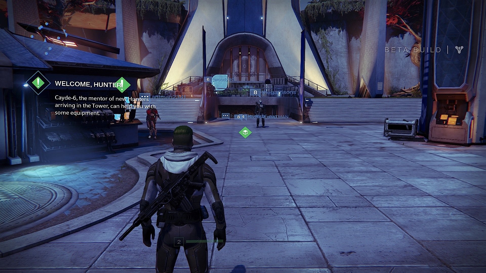 Visit the postmaster to make sure you get all of your Destiny beta loot.