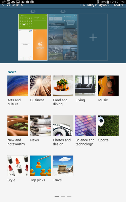 change the full screen widgets