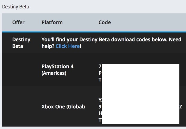 Copy your Xbox Destiny beta code so you can redeem it on your Xbox 360 or Xbox One.