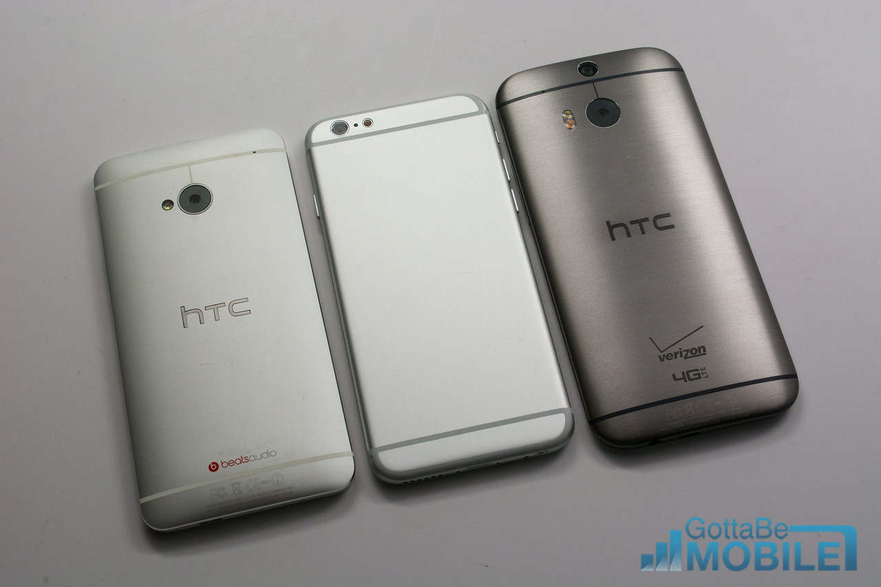 This iPhone 6 vs HTC One photo shows how the devices may compare in looks.