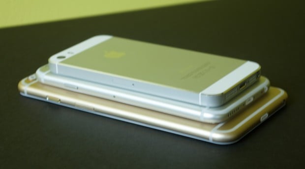 The iPhone 6 features a new design with more curves than the iPhone 5s.