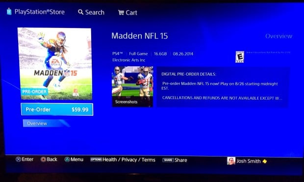 There is no digital PS4 Madden 15 Ultimate edition listed yet.
