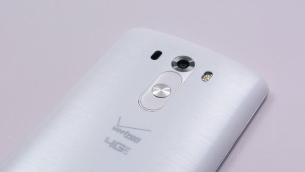 The back of the LG G3 is curved, helping users hold it with one hand.