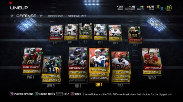 New MUT lineup options let players automatically get the best lineup based on overall rating, or by play style in Madden 15.