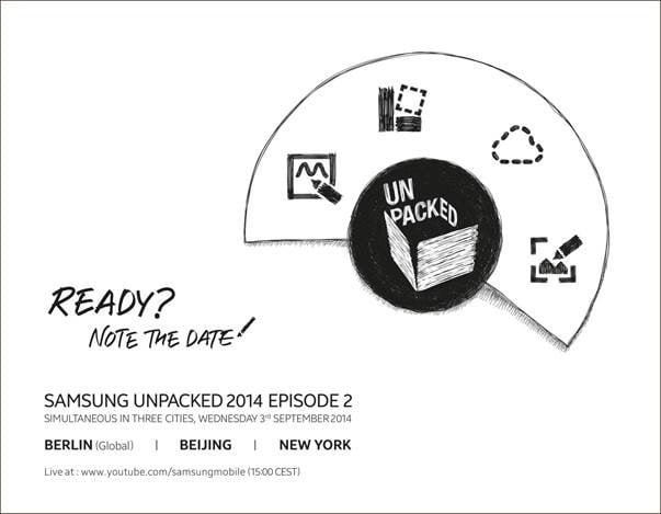The Galaxy Note 4 invite confirms the event date and is clearly for the Note 4.
