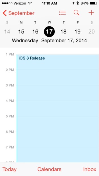 Expect a Sept. 17 iOS 8 release date.