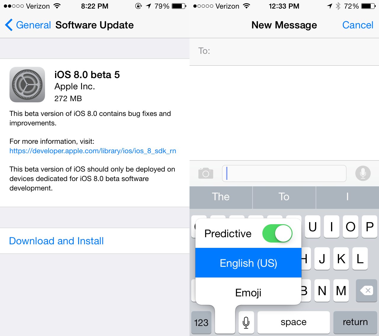 The iOS 8 beta 5 downloads reveal fine tuning of new features before the iOS 8 release date.