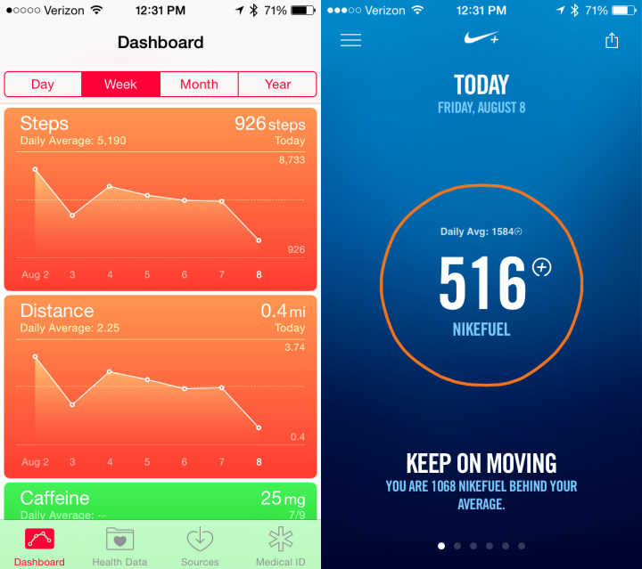 iOS 8 vs iOS 7 Health Tracking