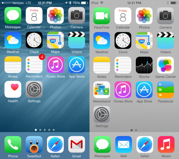 iOS 8 vs iOS 7 Walkthrough - Home Screen