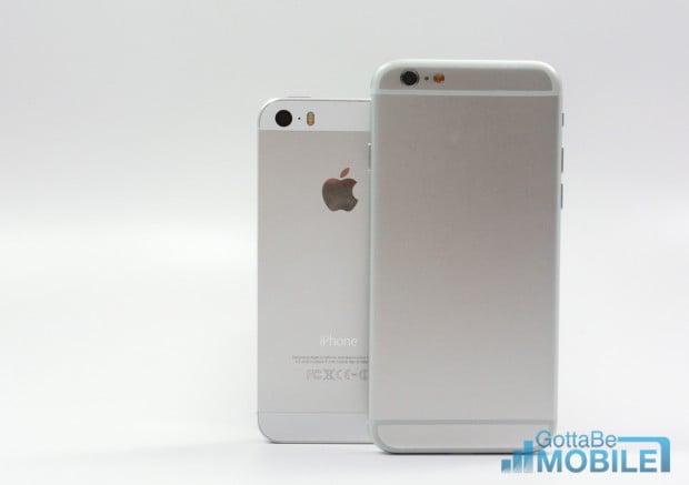 The iPhone 6 design includes more metal than the iPhone 5s and iPhone 5.