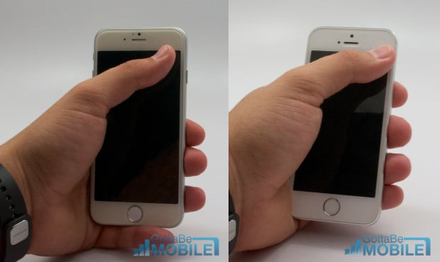 Simulated usage shows this iPhone 6 design is small enough and easy enough to hold for one-hand use.