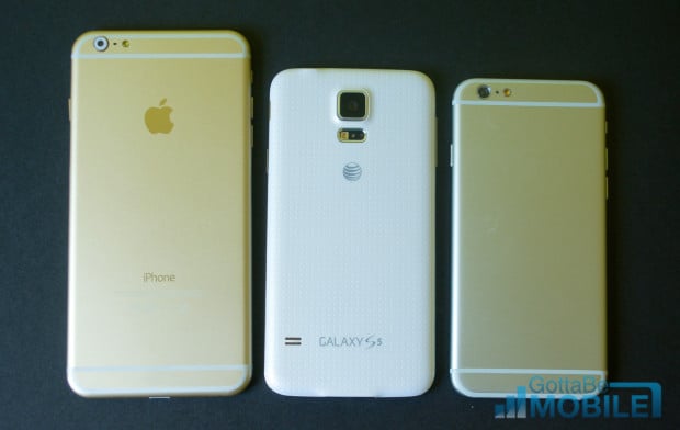 The 5.5-inch iPhone 6 is larger than the Galaxy S5, but the 4.7-inch iPhone is still smaller.