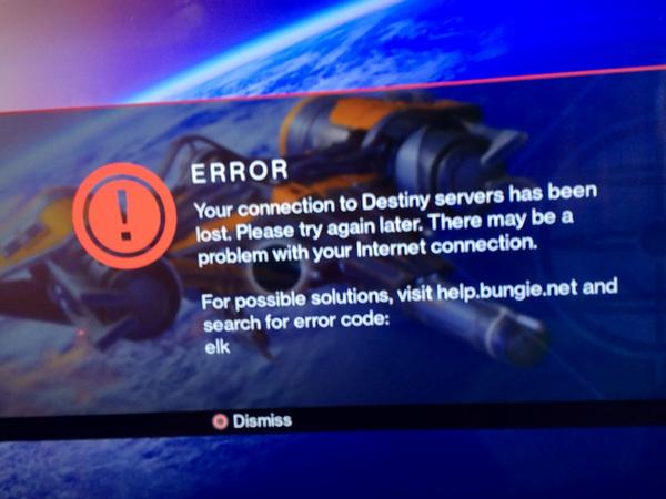 Destiny Server problems frustrate on the Destiny release date.