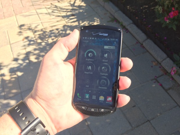 You can use the Kyocera Brigadier in the sun.