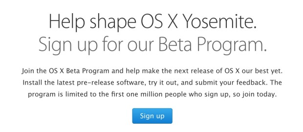 You can still join the OS X Yosemite beta 