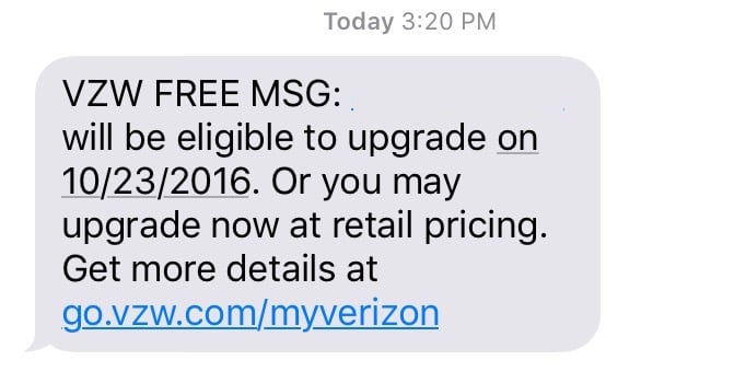 Check Verizon iPhone upgrade status.
