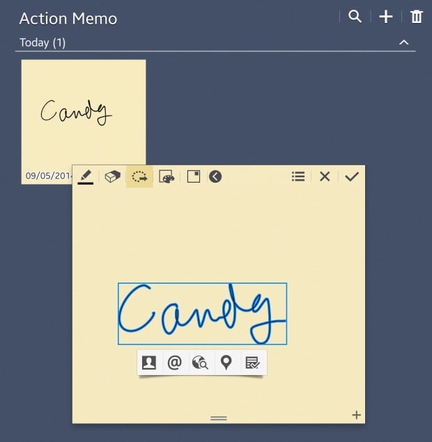 create action memos from lock screen