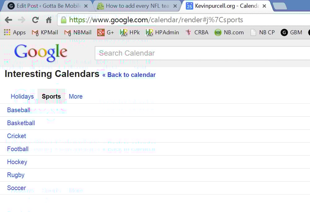 How to Add Your Favorite NFL Team Schedule to Google Calendar