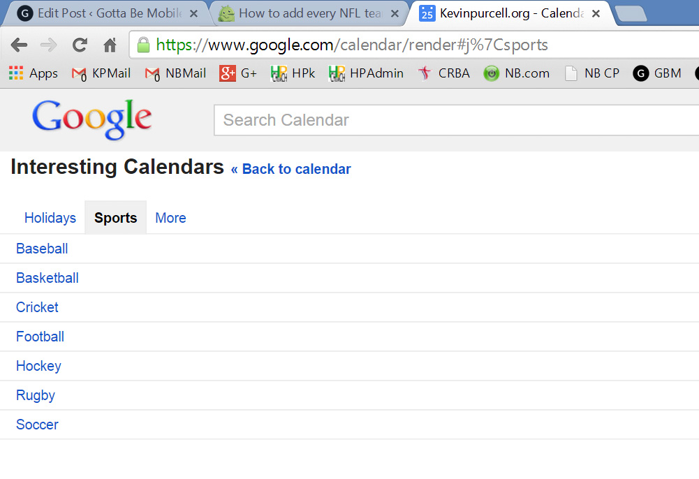 How to Add Your Favorite NFL Team Schedule to Google Calendar